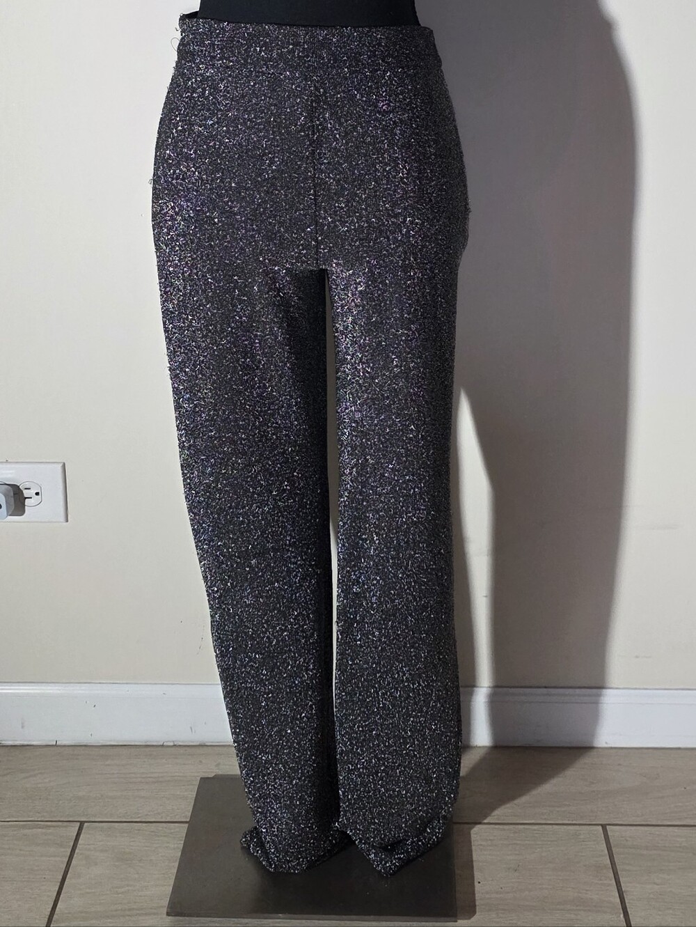H&M Iridescent Black-Gray Sparkle Pants (Size XS)